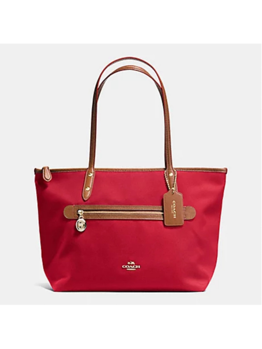 Coach Sawyer Canvas Twill Tote Bag Red